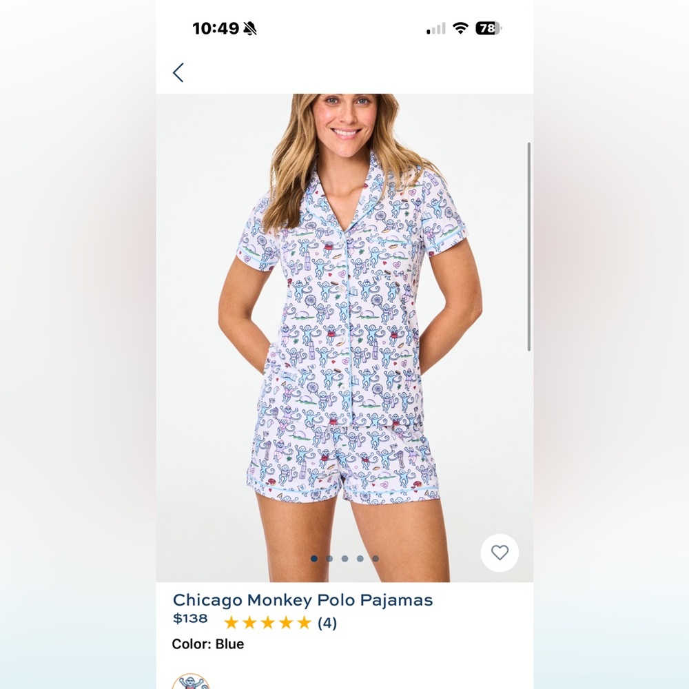 Roberta Roller Rabbit Chicago Monkey Pajama Set